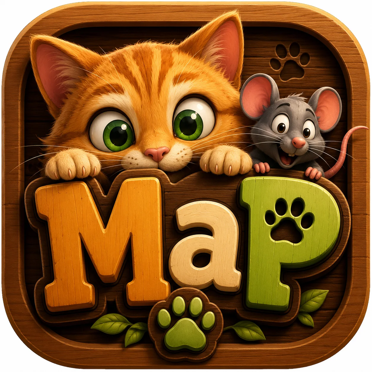 Mice and Paws kedi ve fare oyun ikonu.